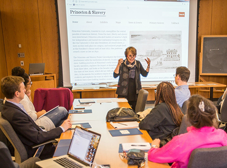 Professor Martha Sandweiss addresses playwrights and scholars. Photo Credit: Matt Pilsner