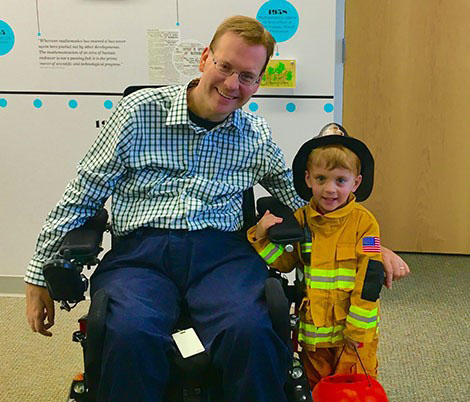 David and his son, Joshua, at Halloween in the Princeton office