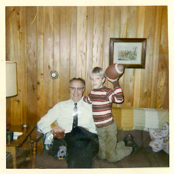 Paul with his maternal grandfather (circa late 1960s).