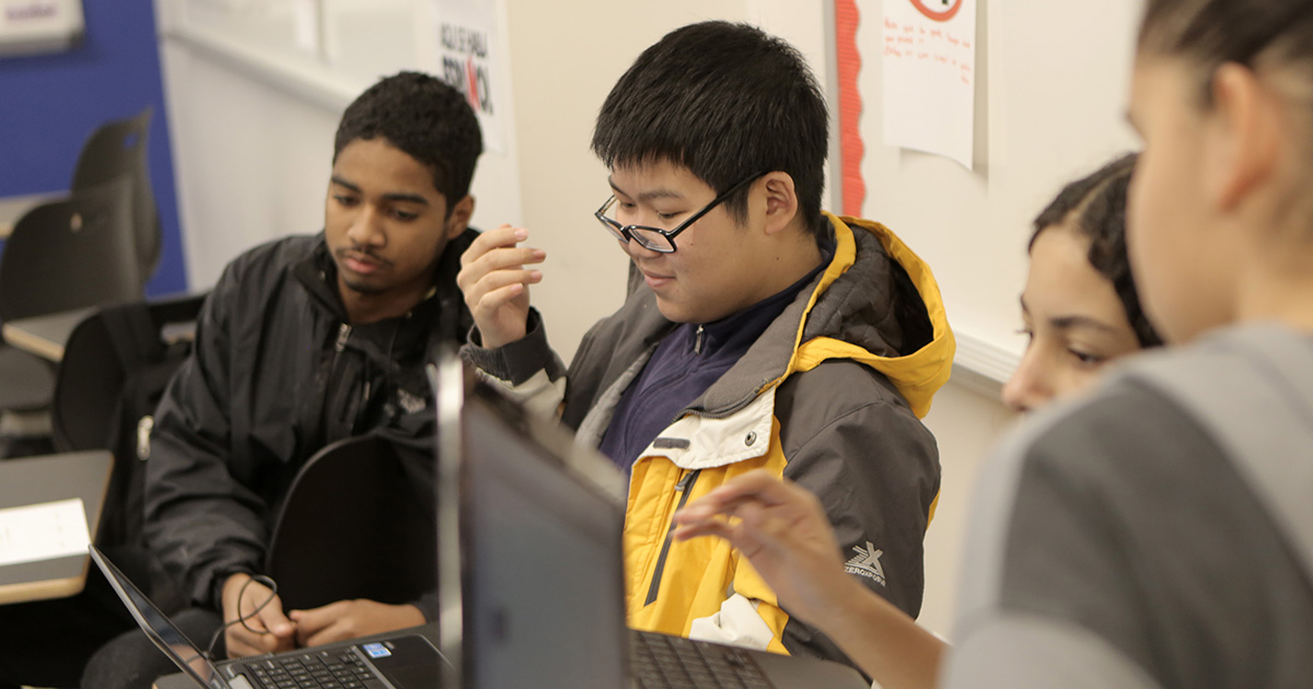 Students and teachers at the DC International School in Washington D.C.