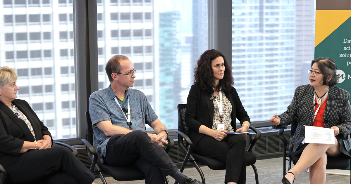 Left to right: Chris Cox of NORC, Peter Christen of Australian National University, Luiza Antonie of the School of Computer Science at the University of Guelph (Canada), and Ngan MacDonald of Mathematica's Health Data Innovation Lab