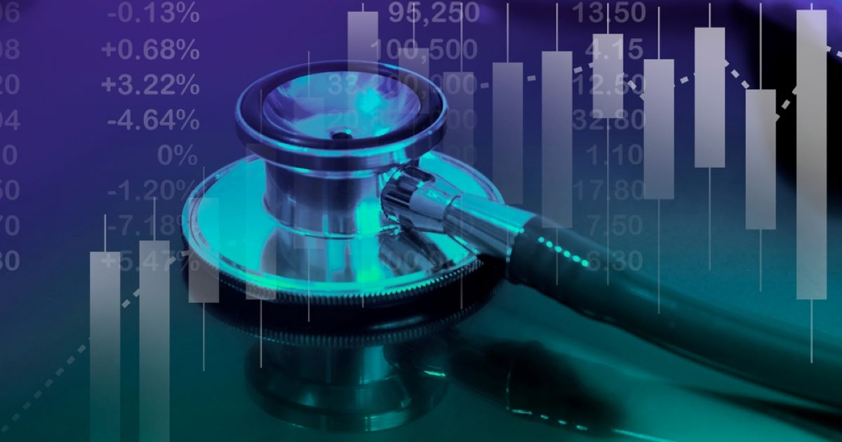 A stethoscope with a bar graph overlay