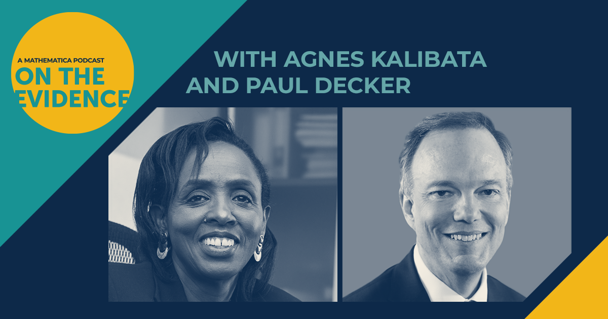 The latest episode of Mathematica’s On the Evidence podcast features an interview between Dr. Agnes Kalibata and Mathematica’s Chief Executive Officer Paul Decker. Kalibata reflects on her tenure as the president of the Alliance for a Green Revolution in Africa (AGRA), an African-led organization focused on scaling agricultural innovations that help smallholder farmers increase their incomes, achieve better livelihoods, and improve food security.