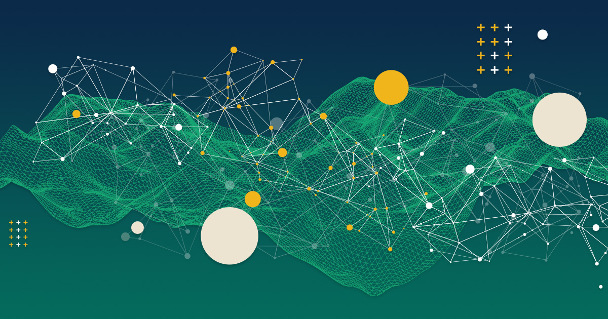 Network nodes on a topographical chart