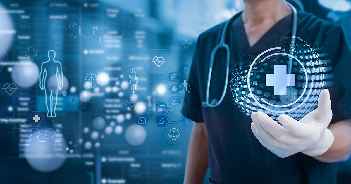  Doctor holding health icon