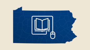 Pennsylvania Map with book inlay